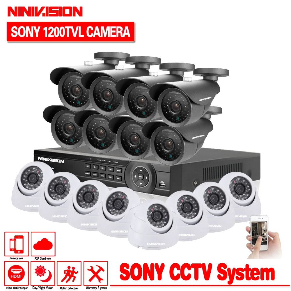 Камера видеонаблюдения Sony 1200TVL 16 каналов 3 6 мм каналов|channel|channel home |