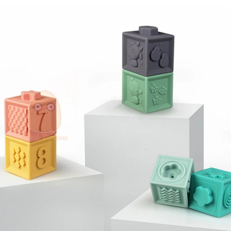 6-12 шт., детские игрушки, строительные блоки, 3D сенсорные мягкие шарики для рук, Детские массажные с резиновым покрытием, прорезыватели, сжимающие Игрушки, Игрушки для ванны