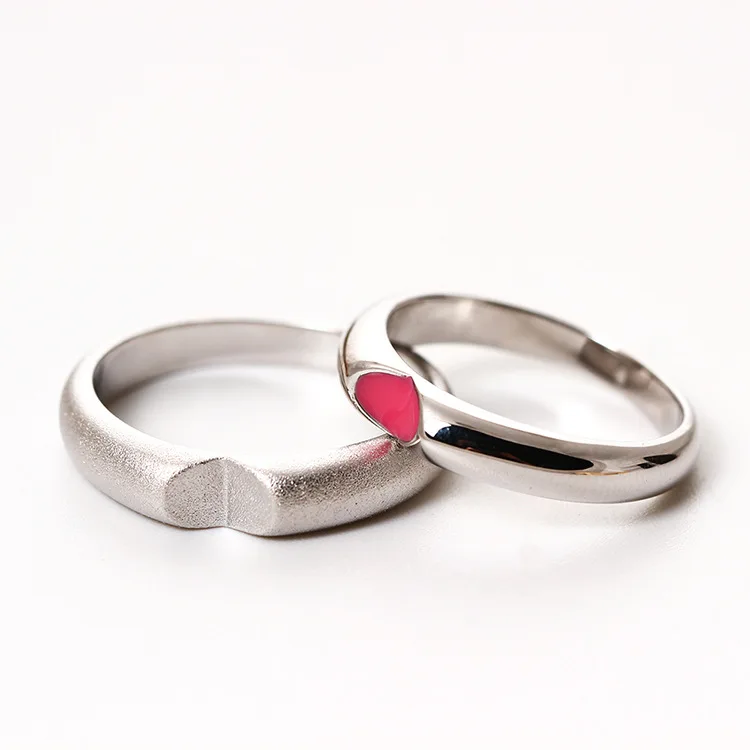 lover's Ring heart 100% Sterling 925 silver Jewelry Vintage Adjustable rings for women gift | Rings