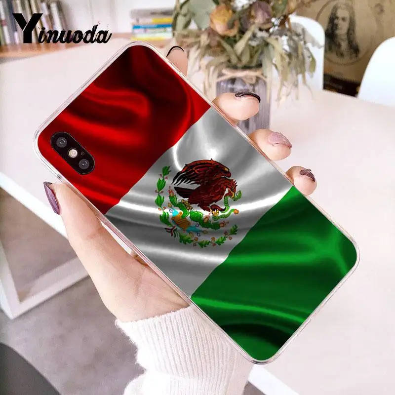 Чехол Yinuoda для iPhone 7 6 X прозрачный чехол с флагом Мексики телефона 8 6S Plus 10 5 5S SE XR XS