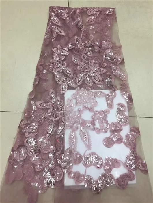 pink lace sequin fabric 2017 latest nigerian french net for wedding evening glitter dress high quality 5yard/lot | Дом и сад