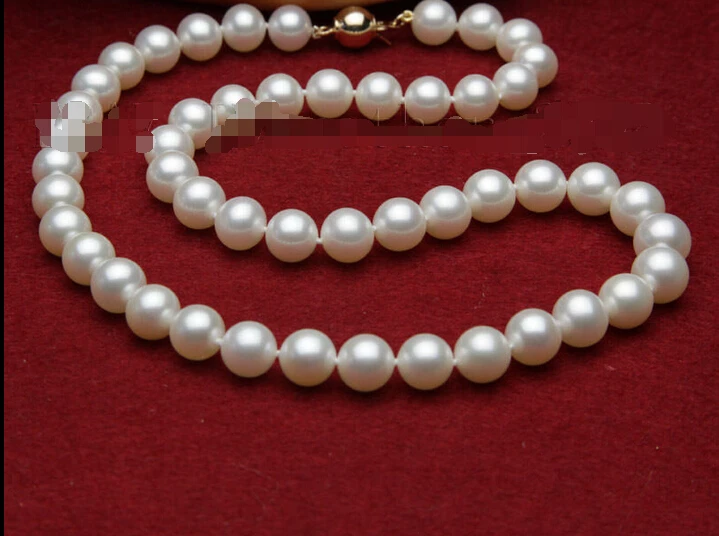 

Free shipping > Best quality 9-10mm white freshwater mother of pearls necklace 17"
