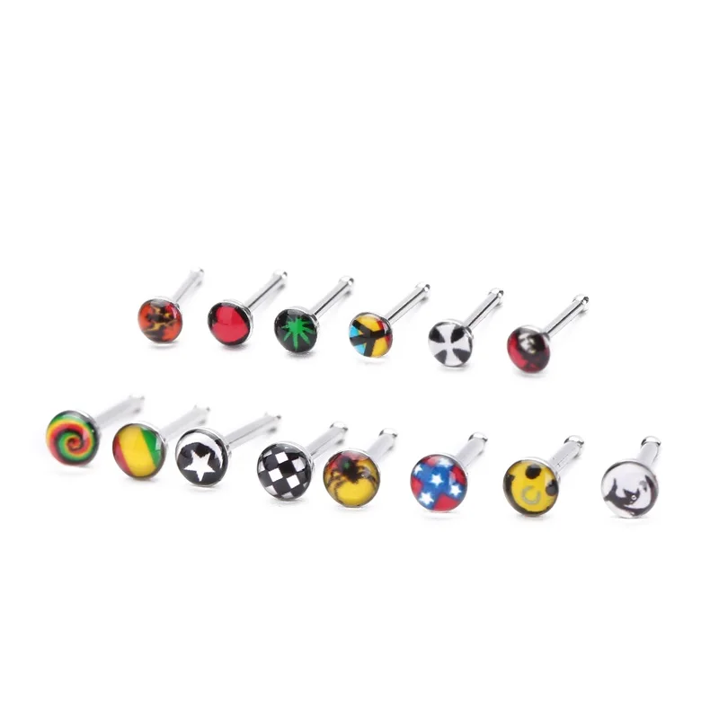 24 шт./компл. фальшивый нос кольцо из нержавеющей стали для прокола ногтей в