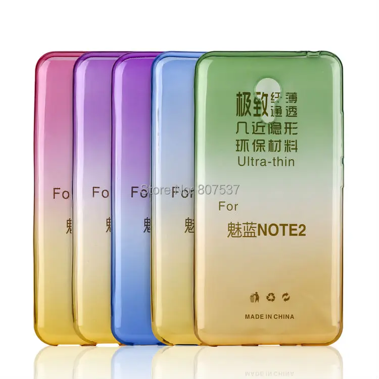Silicone Case Для Meizu M1 Metal М2 М3 M5 Примечание мини Крышка Градиент Цвета ТПУ Прозрачной