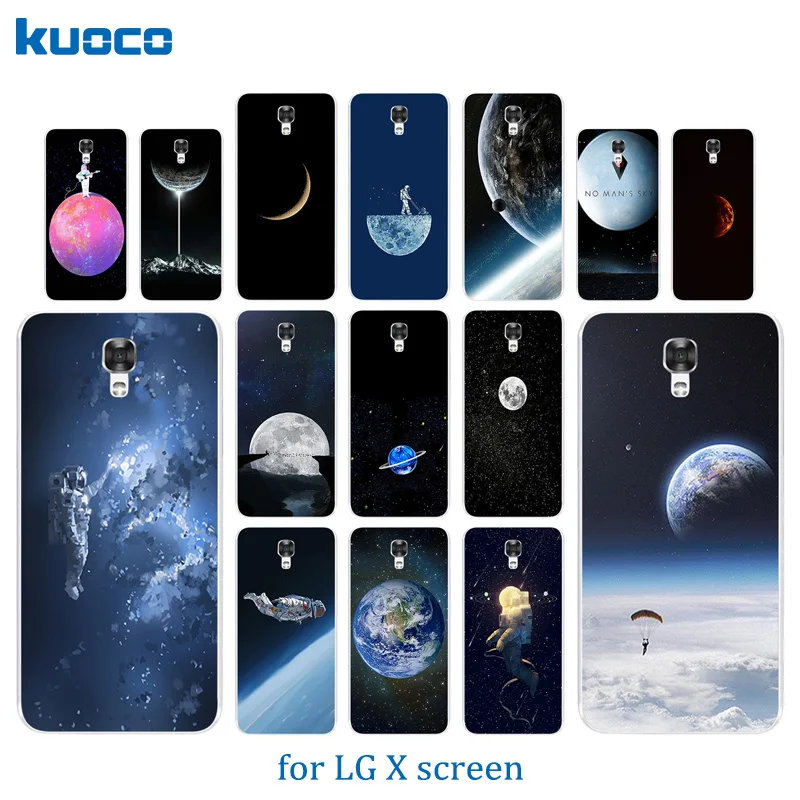 Чехол для телефона LG X Screen/X View K500N K500DS Space World Pattern Мягкая силиконовая задняя крышка