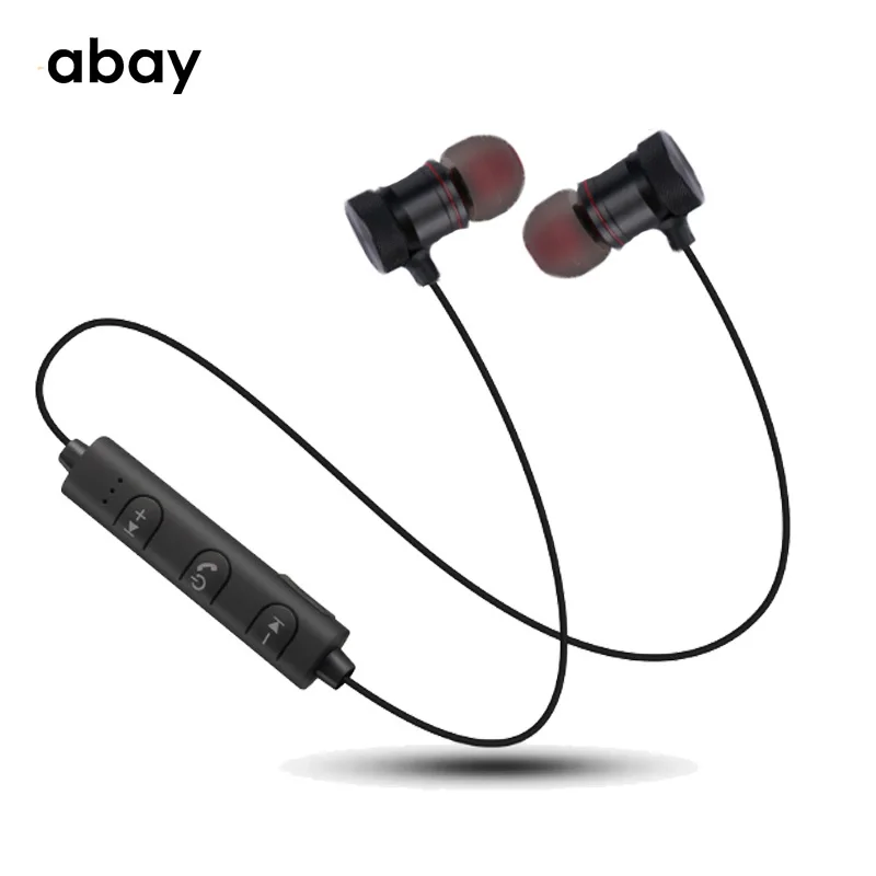 Bluetooth Беспроводные наушники с микрофоном супер бас спортивные Hifi магнитные