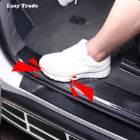 for chery tiggo 7 2021 carbon fiber rubber car styling door sill trims auto threshold strips protection stickers accessories