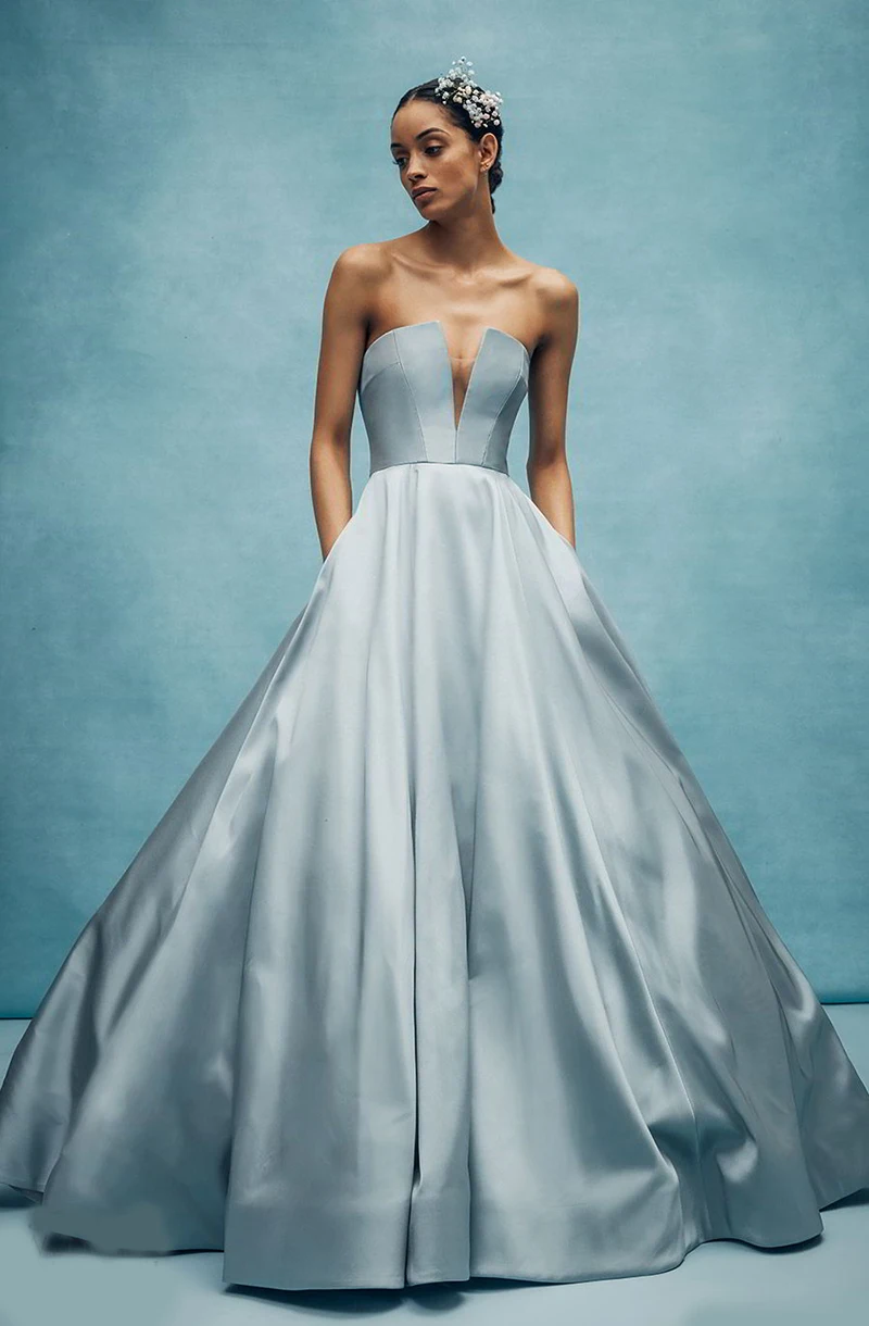 

Verngo 2019 Fashion Sky Blue Evening Dress Stain Evening Dresses Long Sleeveless Formal Dress Ball Gown Robe De Soiree