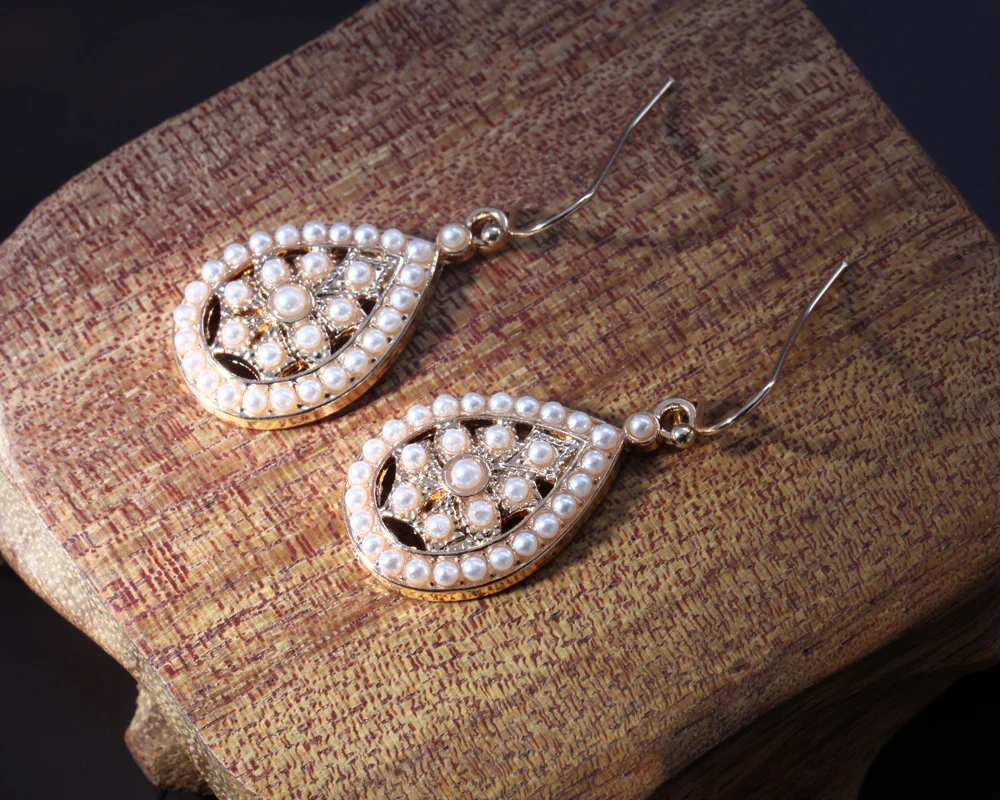Женские модные аксессуары в Европе и США 2017 изысканные серьги с белым жемчугом