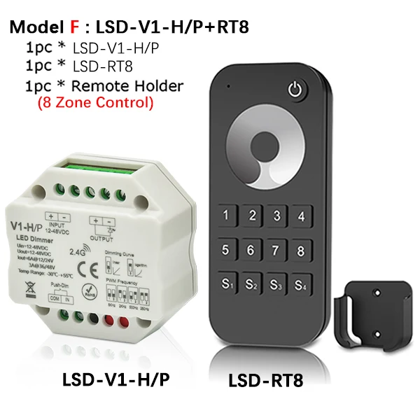 Model F Светодиодный диммер 12 В 24 В ШИМ 2,4G светодиодный сенсорный RF беспроводной пульт дистанционного управления 36 в 48 в умный Wifi диммер контроллер для одноцветной светодиодной ленты - Цвет: Model F