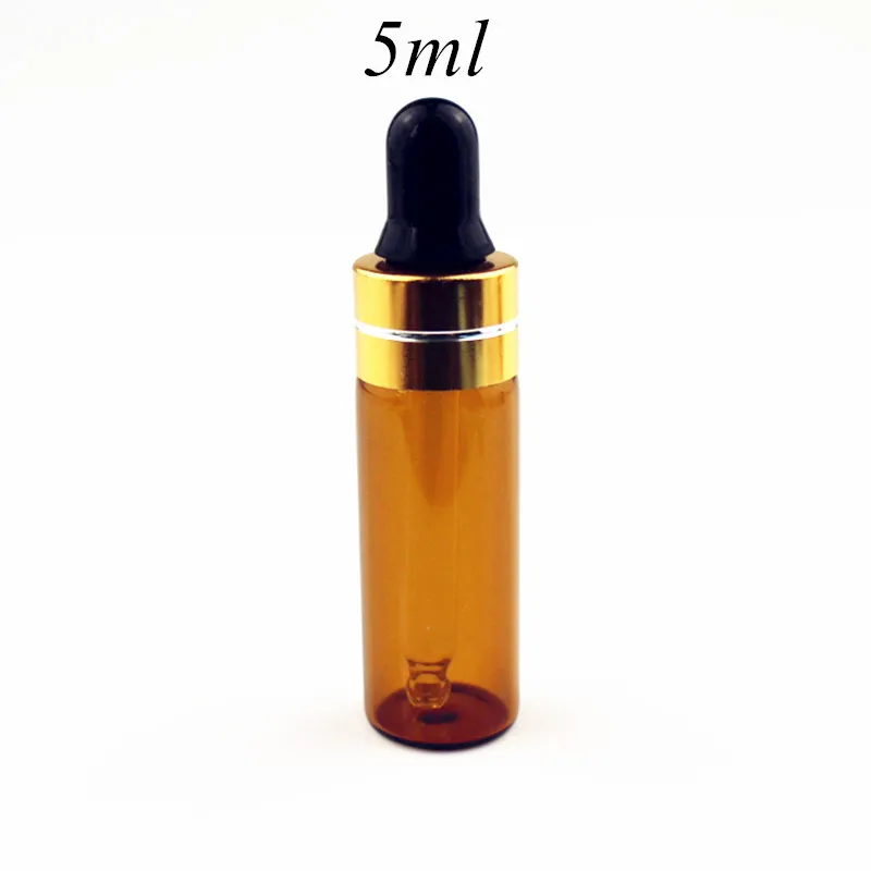 5ml gold line black 10 шт./лот 1 мл 2 мл 3 мл 5 мл янтарная стеклянная бутылка-капельница пустые бутылки для эфирного масла капельница Многоразовые прозрачные стеклянные флаконы - Цвет: 5ml gold line black
