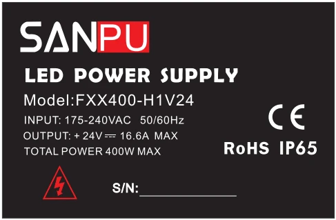 Sanpu smps светодиодные источники питания 400 W 24 V непромокаемые переключающие драйверы 220 V 230 V AC/DC трансформаторы для освещения полная загрузка контейнера оптом