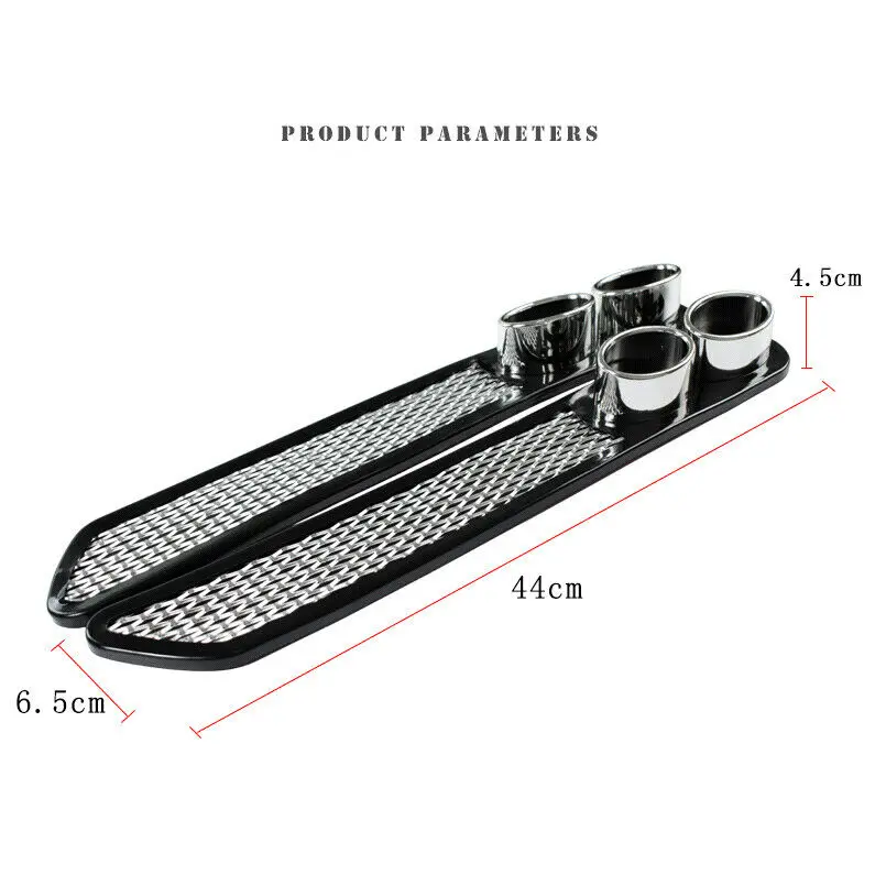 Имитация автомобиля хромированная сетка двойной цилиндр наконечник выхлопной