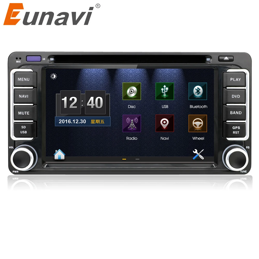 Автомагнитола Eunavi 2 din с DVD плеером и GPS для Toyota Hilux yaris VIOS Camry Corolla Prado RAV4 2003 2004 2005 2006 2007