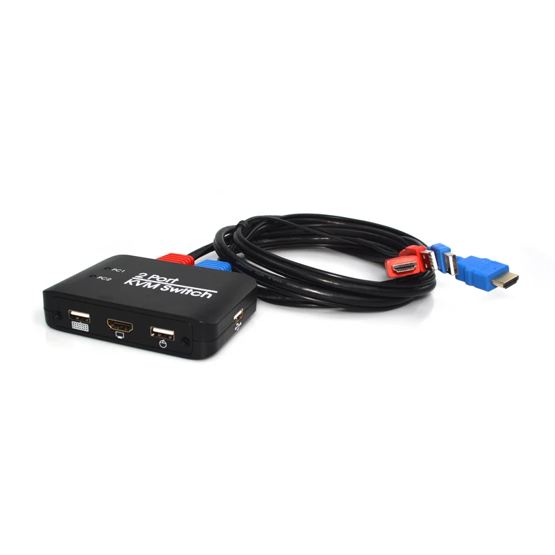2 порта Usb Hdmi Kvm переключатель с кабелем для двух мониторов клавиатура мышь