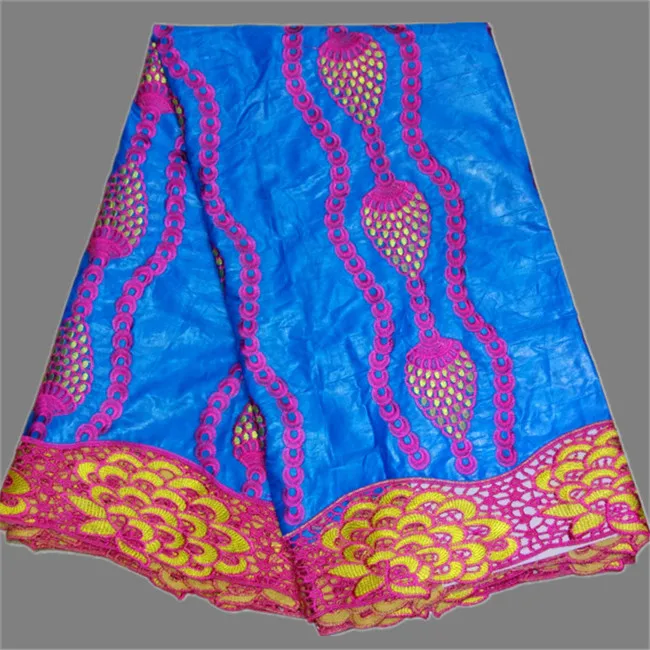 Элегантные вечерние Африканский вышивка хлопок Базен riche кружево ткань с шнур RRB9