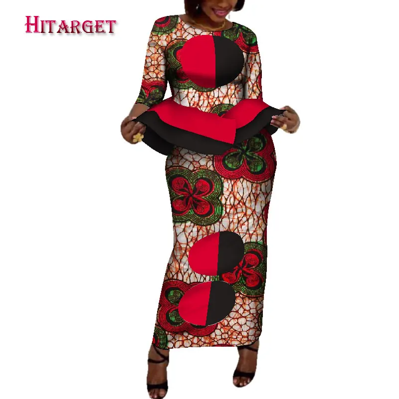 

African clothes Set for Women 0-neck wedding dress African Dashiki Skirt Blouse Design Tracksuit Cotton Clothing plus 6XL WY345