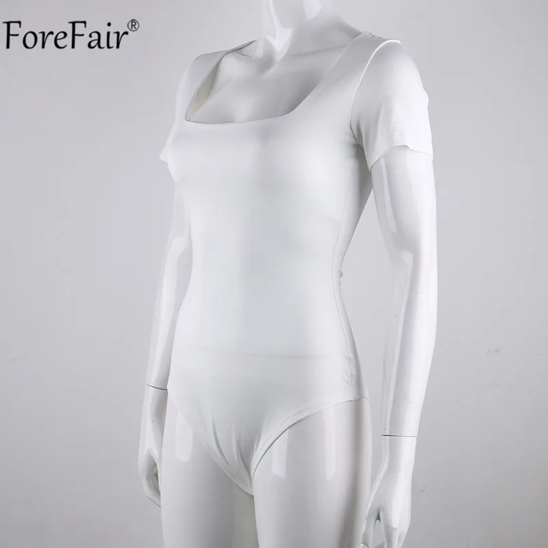 Forefair, женские топы, обтягивающие, сексуальные, боди, лето, женские, черные, красные, белые, тонкий, квадратный воротник, короткий рукав, боди