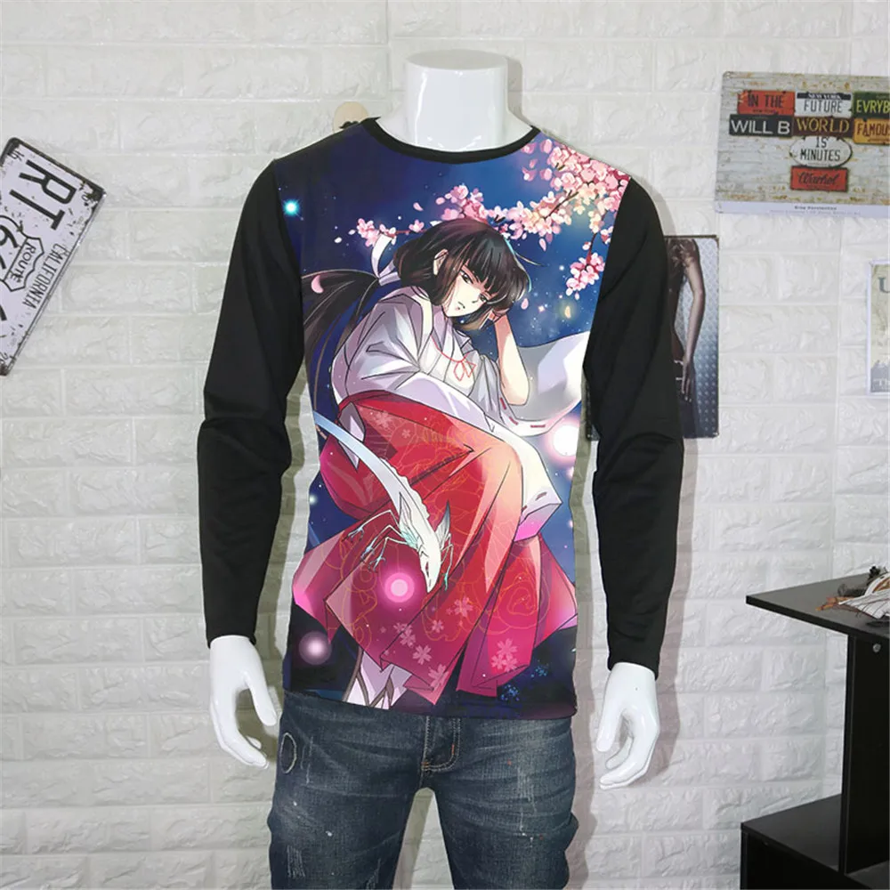 Костюм для косплея аниме унисекс Топы футболки Inuyasha футболка Sesshoumaru с коротким