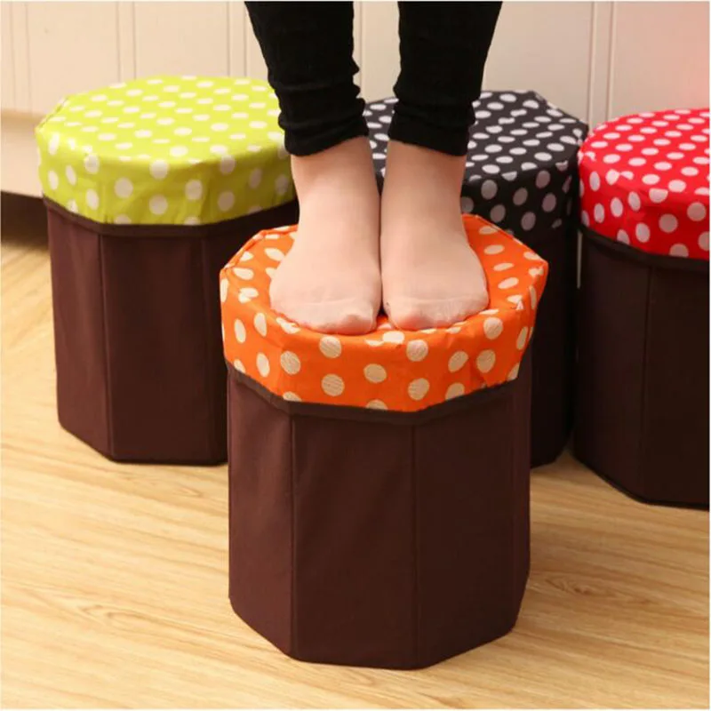 Creative Multi-function Non-woven Organization Storage Boxes Stool Folding Box Finishing stool | Дом и сад
