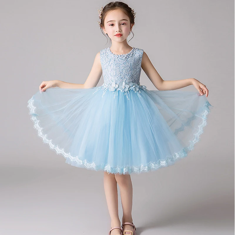 

JaneyGao Flower Girl Dresses For Wedding Party Little Girl Princess Formal Gown 2019 New White Kids Birthday Prom Dress In Stock