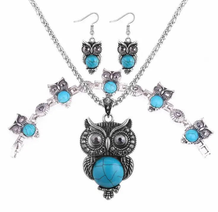 Стихотворение снег псевдоскоп набор Совы цепочка модное ожерелье серьги