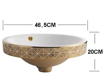 Золотая мозаика керамическая круглая полустолешница раковина для ванной