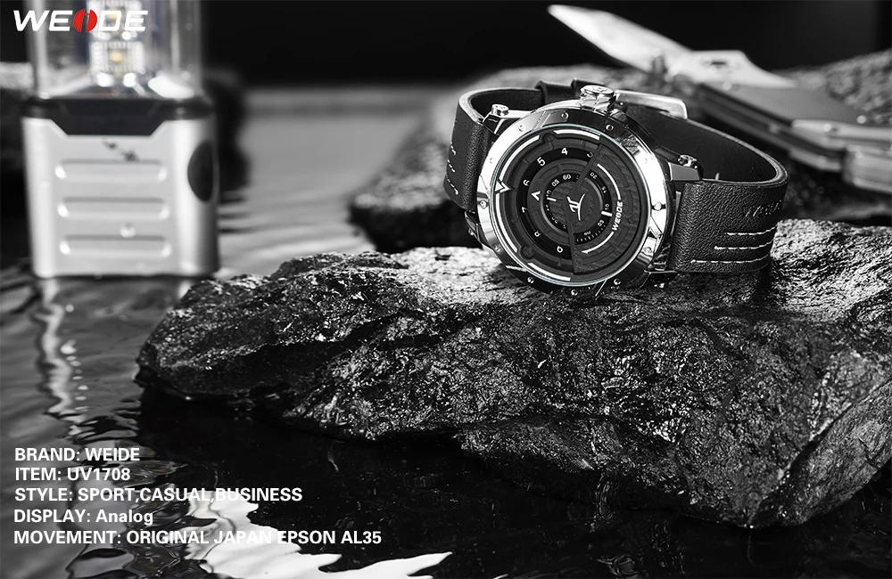 WEIDE спортивные мужские наручные часы с кожаным ремешком, Цифровые кварцевые часы, водонепроницаемые Роскошные Брендовые Часы с хронографом, мужские часы