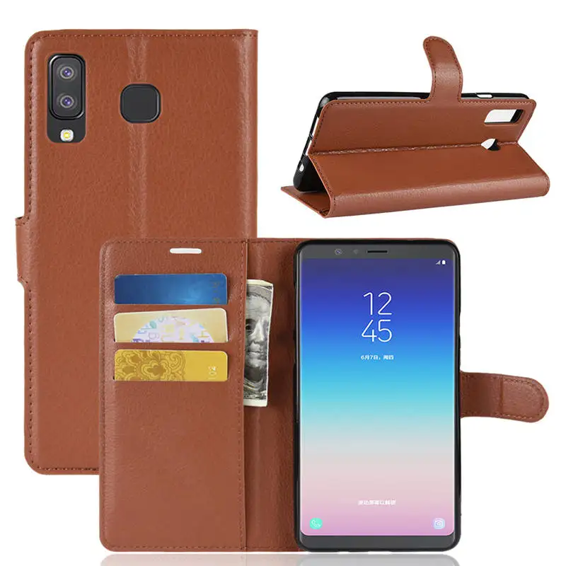 Чехол-книжка из искусственной кожи для Samsung Galaxy A8 Star | Мобильные телефоны и