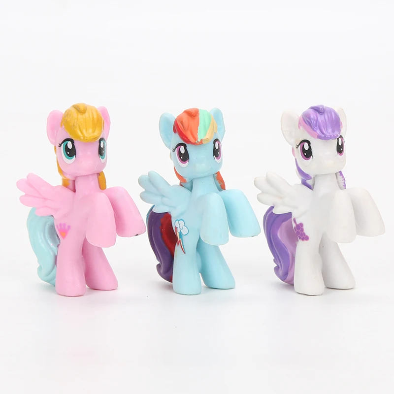 Игрушки My Little Pony, мини пони, ПВХ, фигурка принцессы, радуга, Дэш, Сумеречная искорка, яблоко, Джек, Рарити, куклы для девочек
