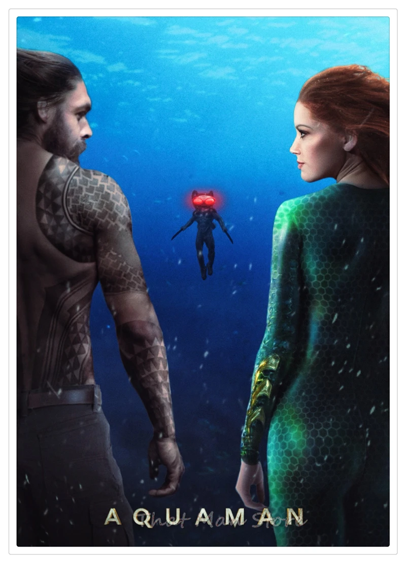 Aquaman DC постер фильма Джейсон Момоа супергерой художественное изображение стены