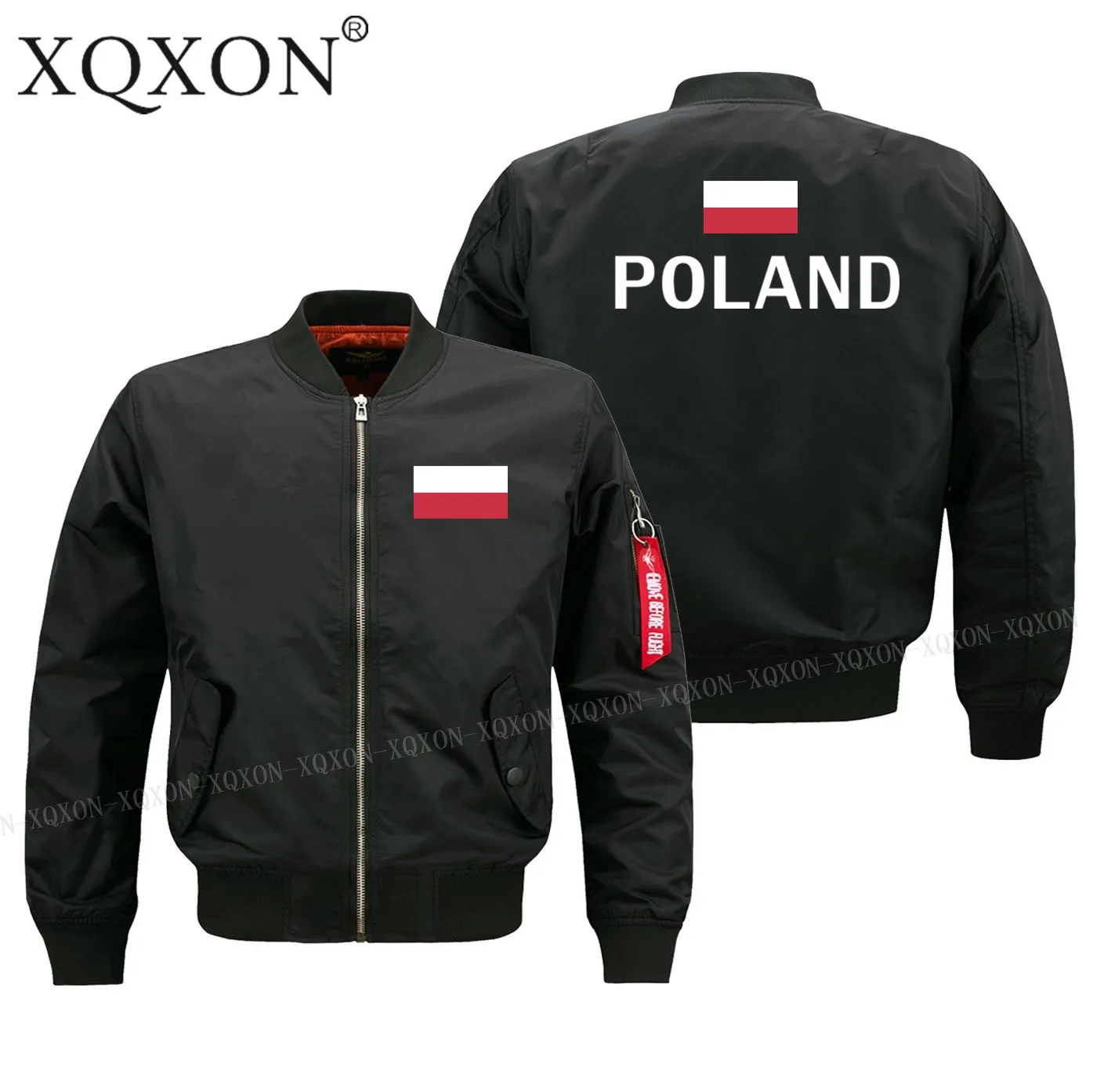 XQXON 2021Poland флаг нового дизайна с застёжкой молнией и рисунком длинным рукавом