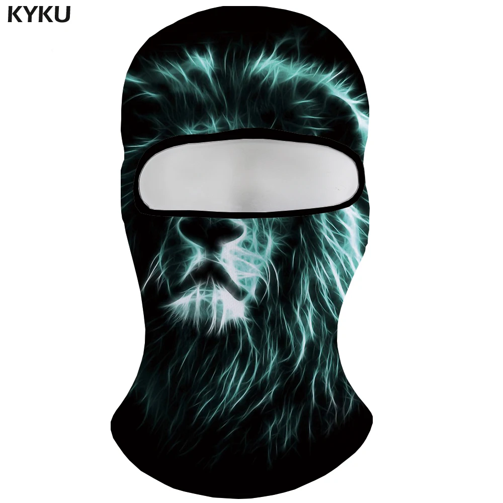 KYKU Тигр Skullies шапочки мужские черные Шапки психоделический велосипед Маска