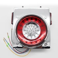 2pcs 46led round square tail lights red yellow 12v truck trailer car rear stop turn signal lamp