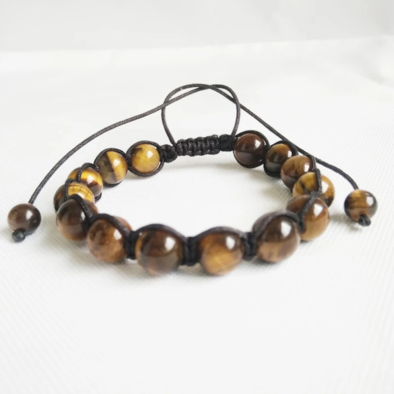 Высокое качество 8 мм тигровый глаз натуральный камень из бисера Плетеный