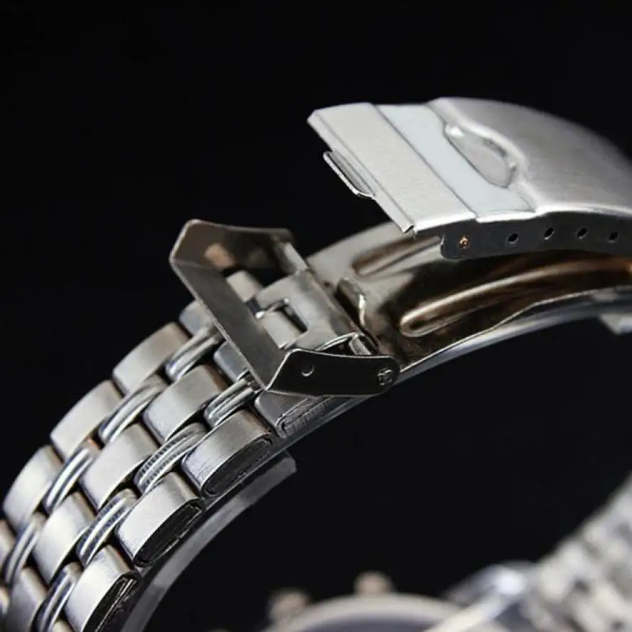 Мужские часы Серебристые из нержавеющей стали модные Relogio Masculino военные