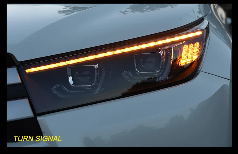 Набор для автостайлинга для фары Toyota highlander Kluger highlander все светодиодный светодиодные дневные ходовые огни на передних фарах динамический сигнал поворота