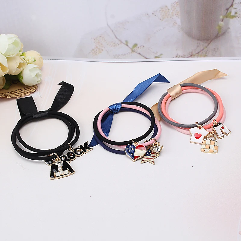 1 упаковка = 3 шт. Корейская резинка для волос с мультяшным рисунком повязка на