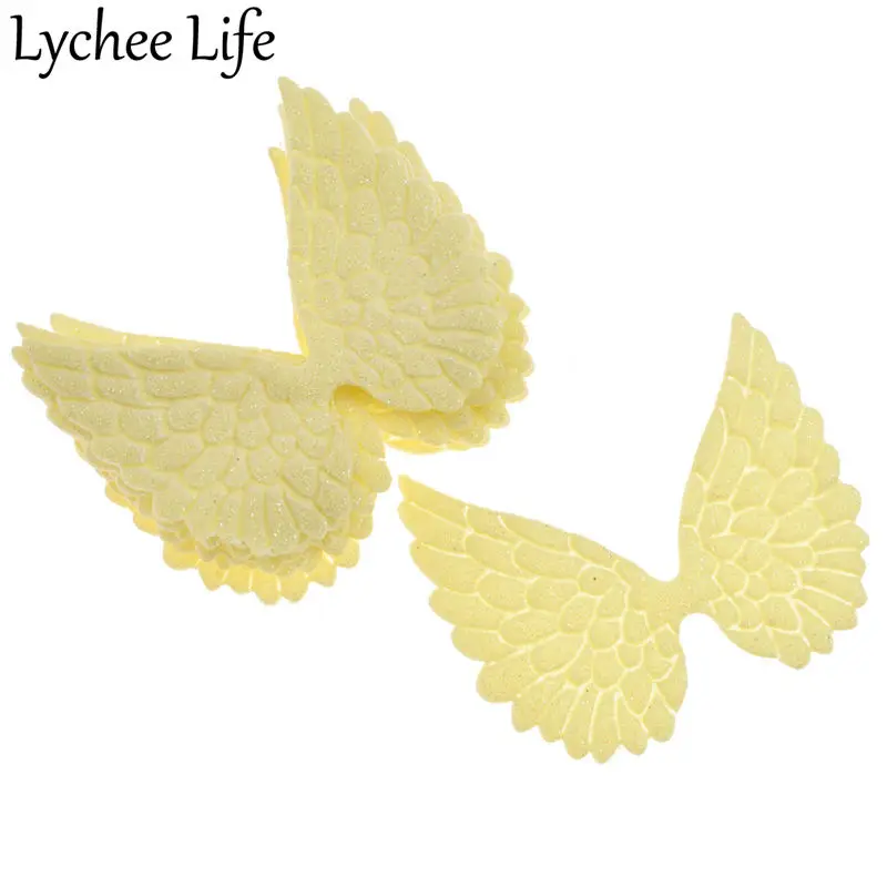 Lychee Life, 10 шт., блестящая ткань, крылья ангела, ПУ, праздничное украшение, сделай сам, вечерние, для клуба, дома, подарки, торт, фото, коллекция, Новое поступление