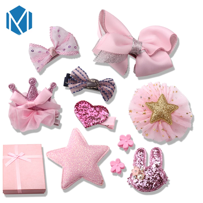10 шт./компл. набор аксессуаров для волос принцессы заколки с бантом и лентой