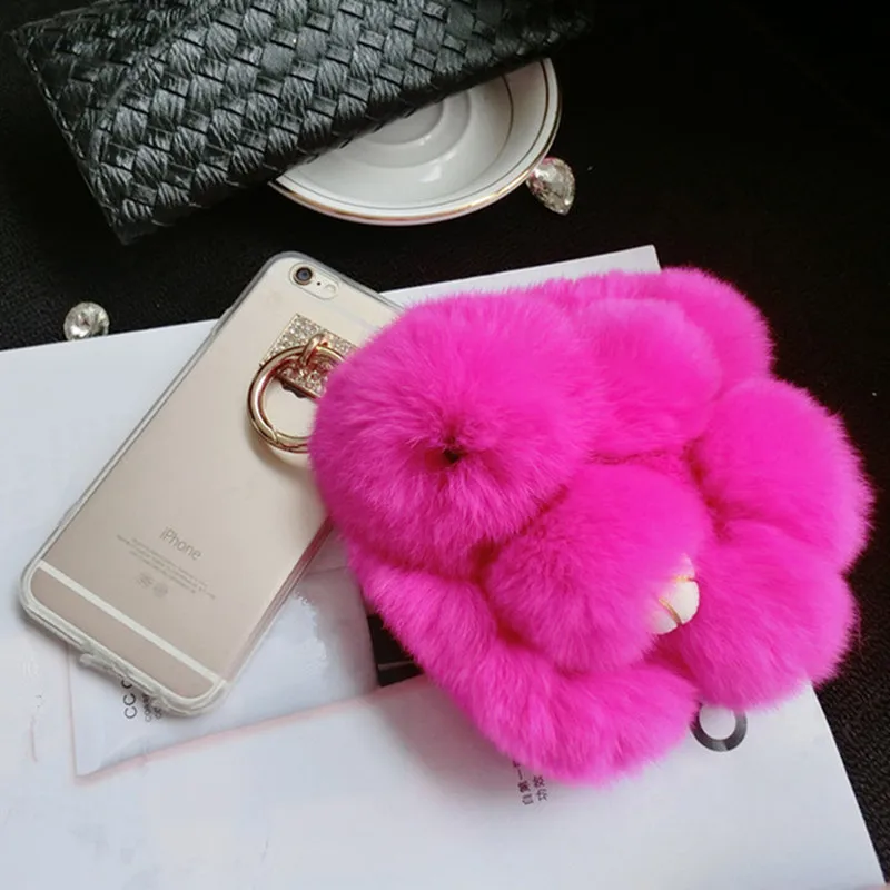 

Fur Hair Rabbit Case For Huawei Honor8 9 10 20 Lite V10 V20 7X 8X Nova3 4 5 Bling Shiny Diamond Tassel Lovely Bunny Clear Case