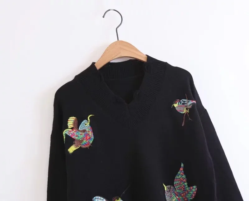 Осень 2017 г. новый европейский Стиль Женская мода v-образным вырезом с длинным