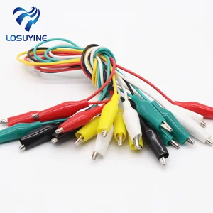Imported 10pcs Line length 45cm Crocodile clip number  28mm Double-ended Crocodile Clips Cable Alligator Clip