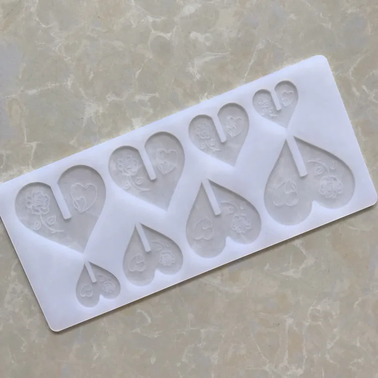 8 полостей сердце с цветами форма силиконовая помадка Шоколадные Чипсы печенье