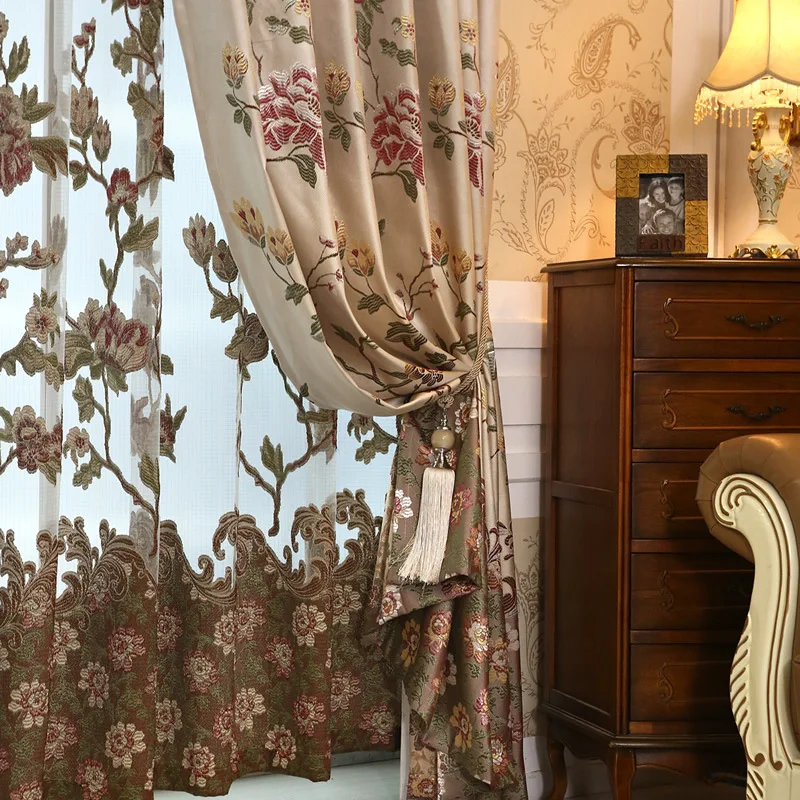 Хлопковое белье с высоким оттенком роскошный Европейский Тюль вышивкой для