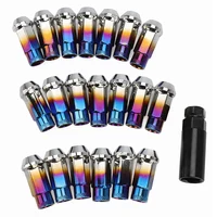 20PCS stainless steel Bluing color Car Modification Wheel Nuts Lug Nuts Bolts m12x1.5 m12x12.5 For Mitsubishi Acura  Infiniti