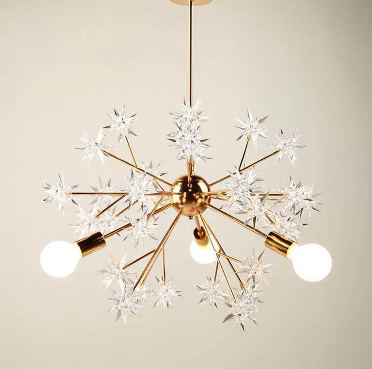 

Nordic designer study restaurant bar American country art creative table sparkle ball star bedroom chandelier led light fixture