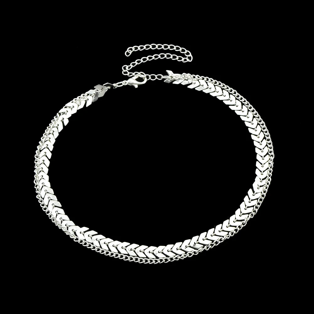 Joywish минималистский ювелирных изделий Цвет серебро Многослойная Сеть Цепочки и