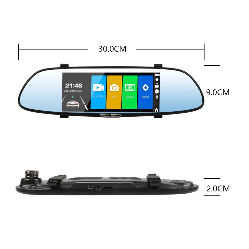 7 &quotсенсорный экран зеркало заднего вида dash камера двойная HD1080P Автомобильный