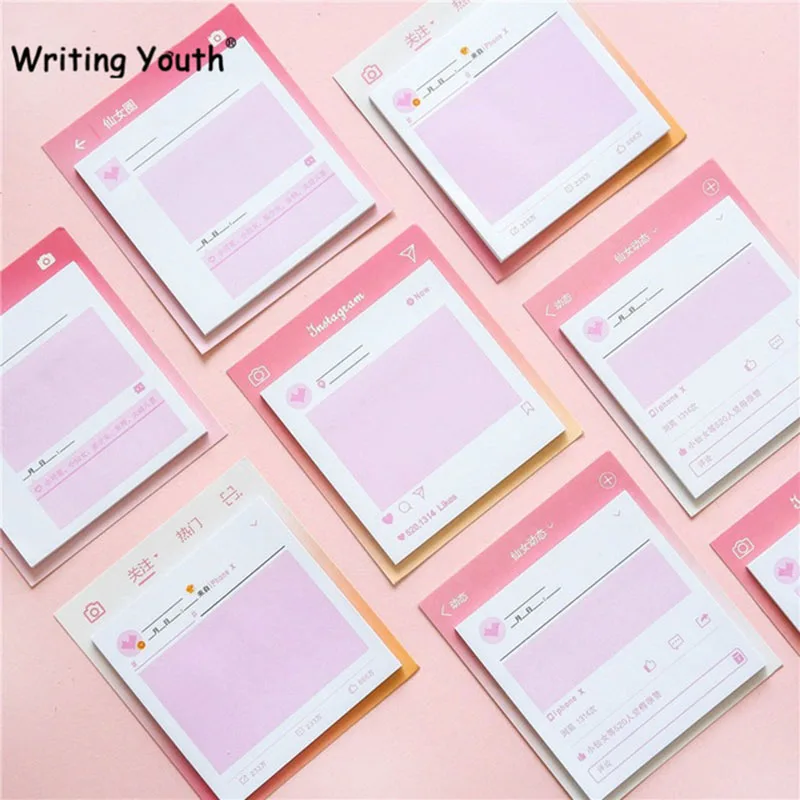 30 ppage японский розовый девушка Липкие заметки N Times Kawaii блокнот Канцтовары Papeleria